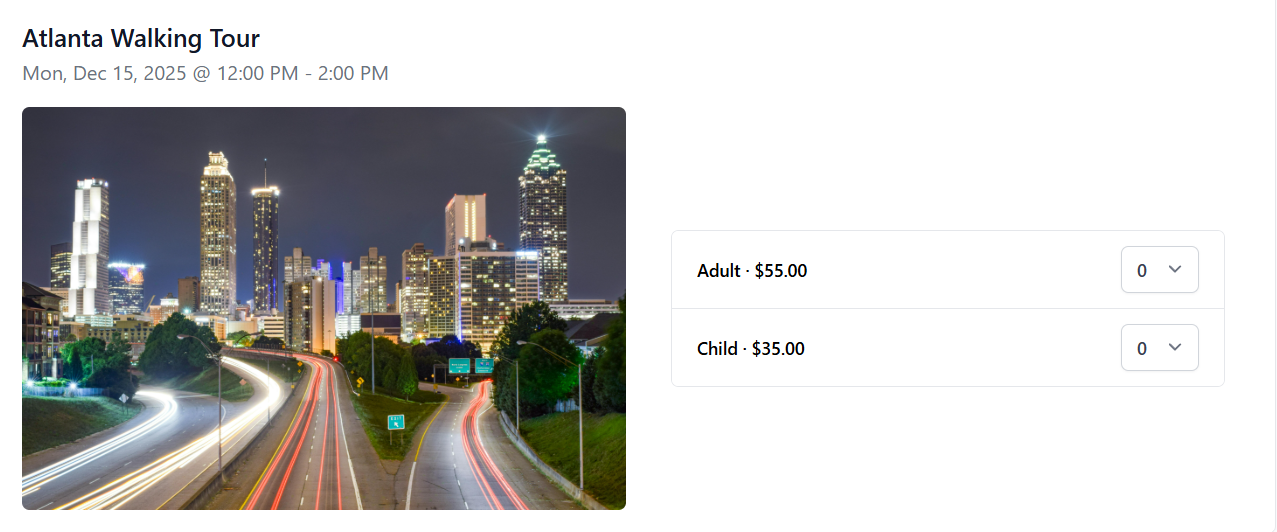 BookingTerminal Custom Price Options